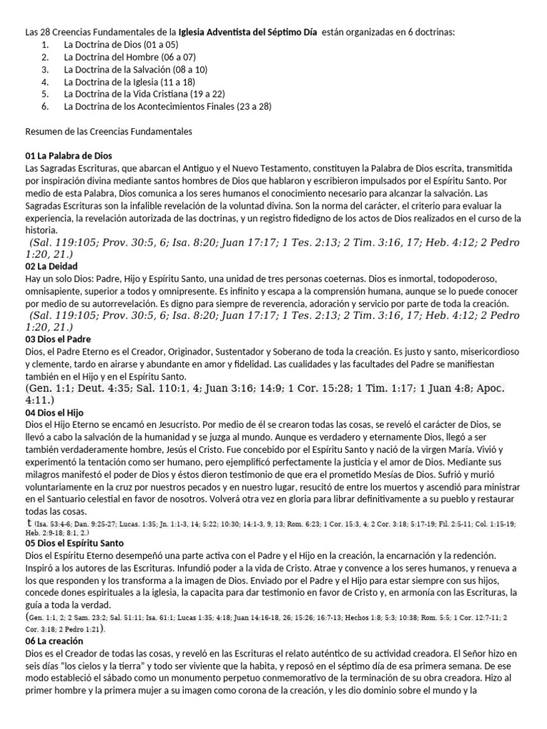 Creencias de la Iglesia Adventista | PDF | Cristo (título) | Iglesia ...