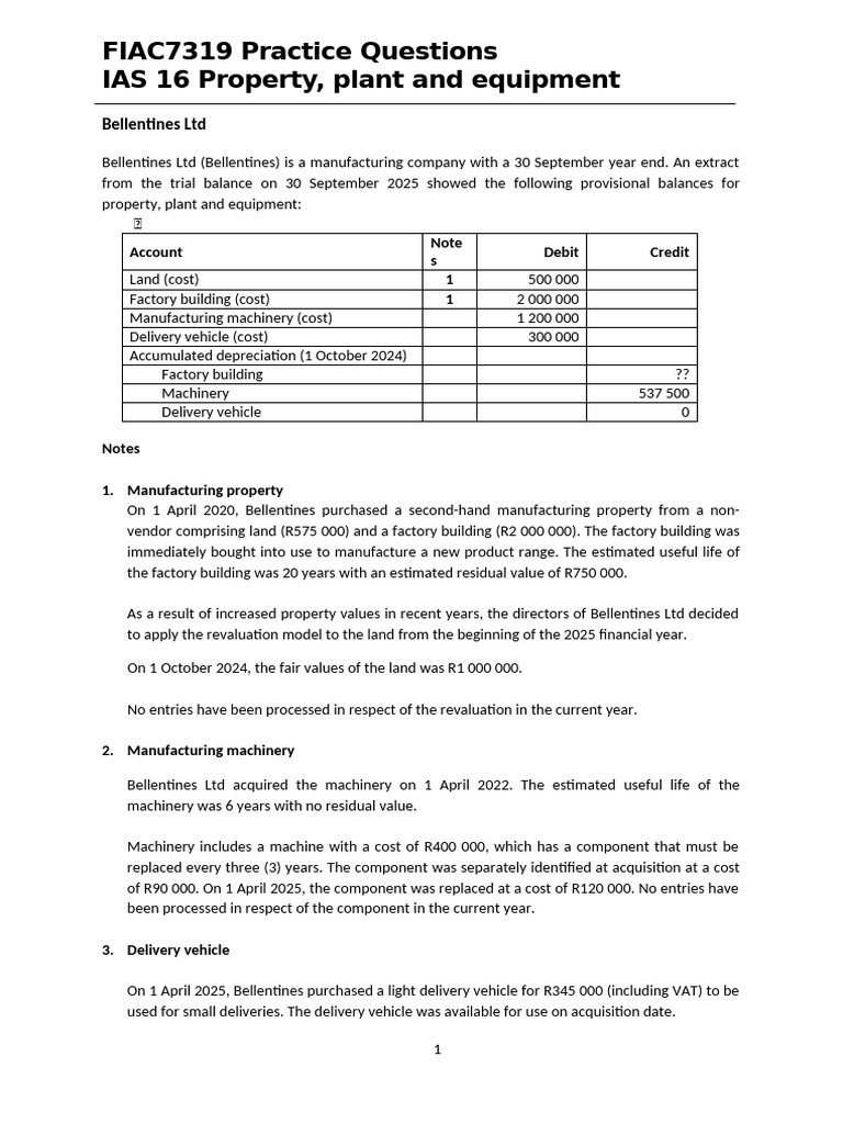 IAS 16 Bellentines LTD | PDF | Fair Value | Depreciation