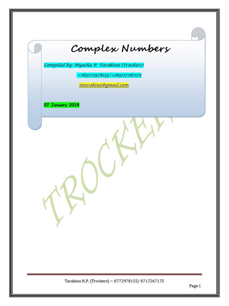 Understanding Complex Numbers Concepts | PDF | Complex Number ...