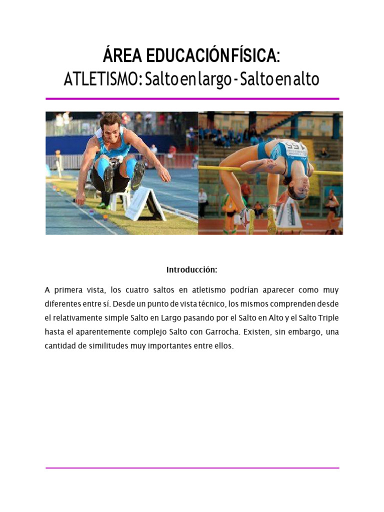 Técnicas de Saltos en Atletismo | PDF | Deporte del atletismo | Quitarse