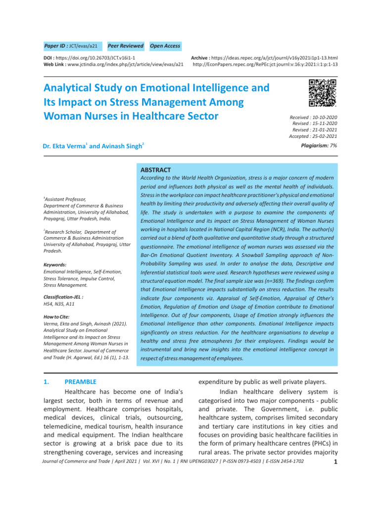 Y On Emotional Intelligence and Its Impact On 2a72ff9ufm | PDF ...