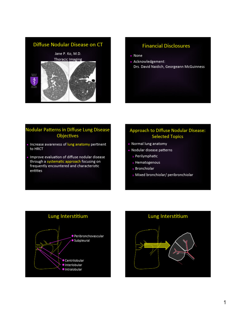 CT Imaging of Diffuse Nodular Disease | PDF | Lung | Diseases And Disorders