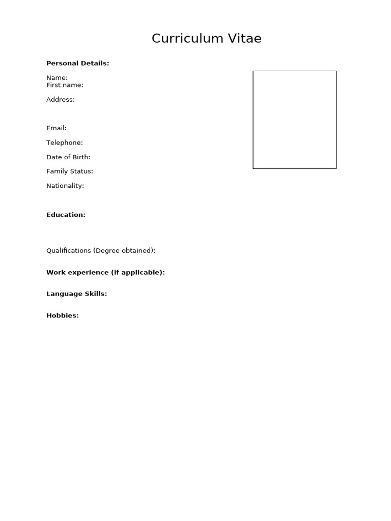 Student CV Template Download | PDF