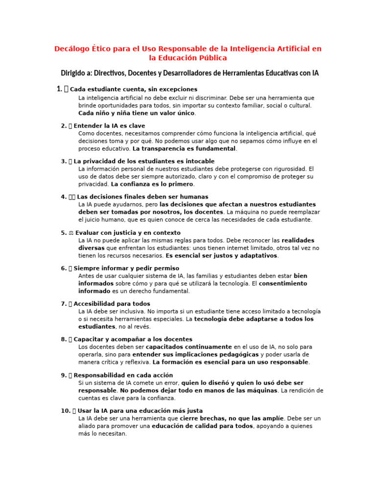 Uso Ético de IA en Educación Pública | PDF | Inteligencia artificial ...