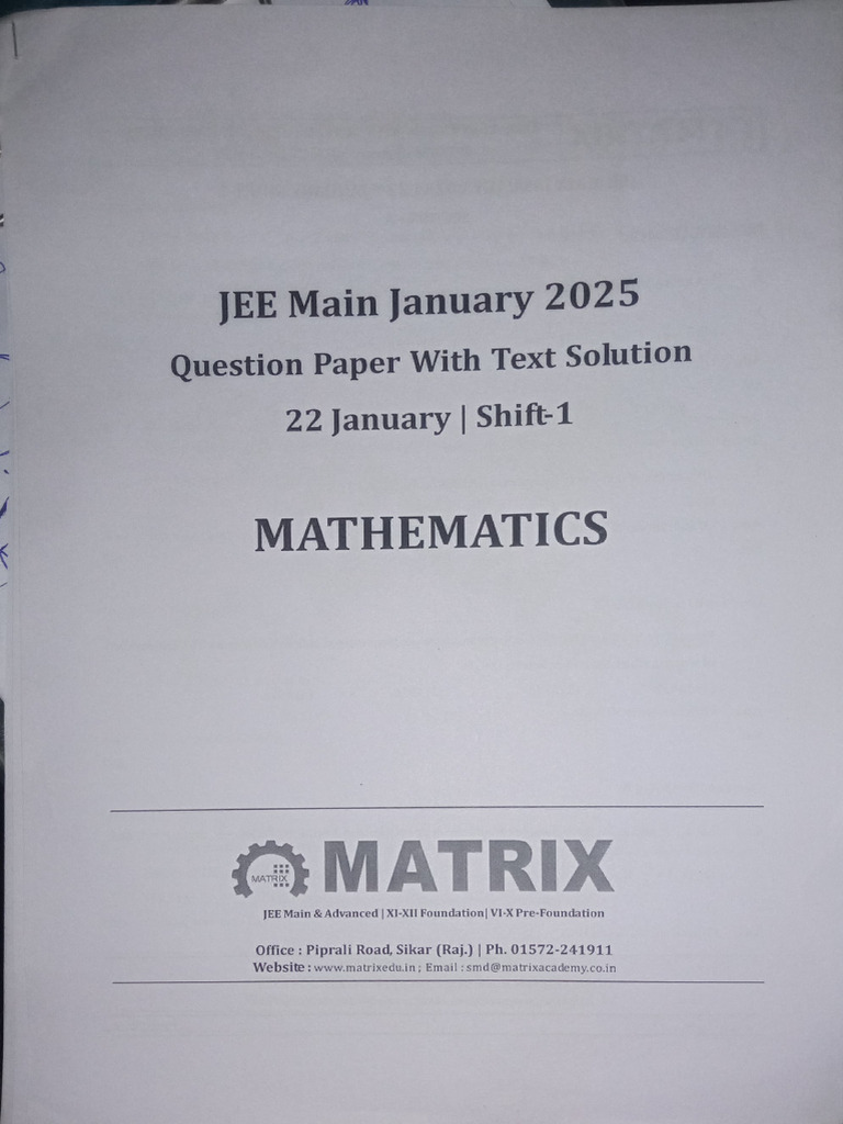 Mains Paper 22 Jan Shift 1 | PDF | Mathematical Relations | Applied ...