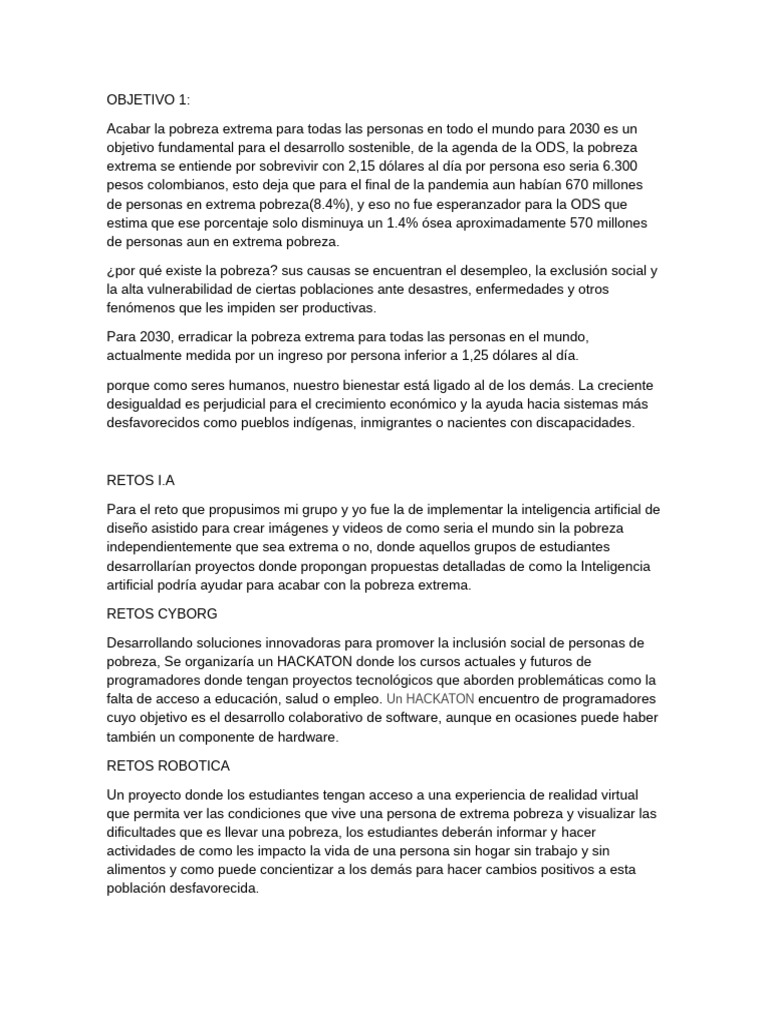 Erradicación de la Pobreza Extrema 2030 | PDF | Pobreza | Pobreza e ...