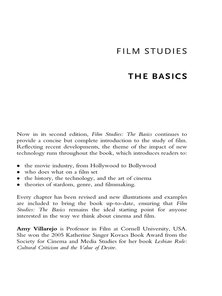 Film Studies: The Basics Overview | PDF | Cinematography