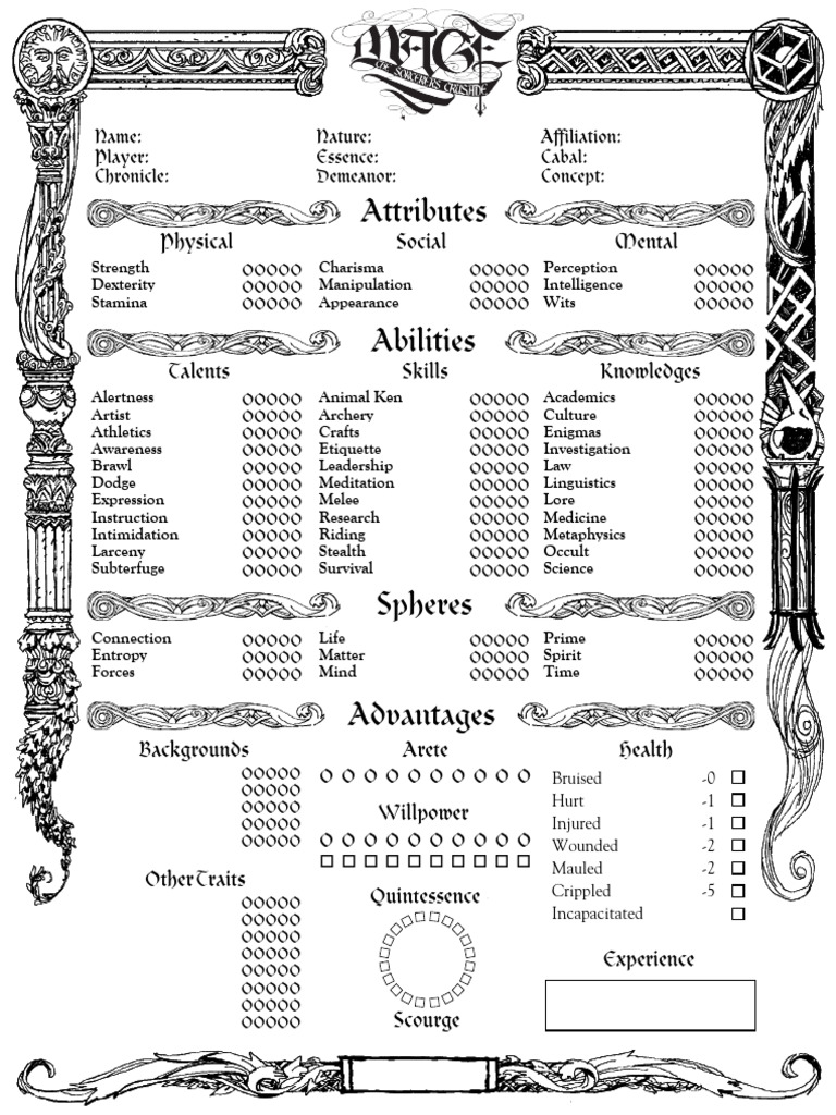Character Sheet for RPG Players | PDF | Role Playing Games