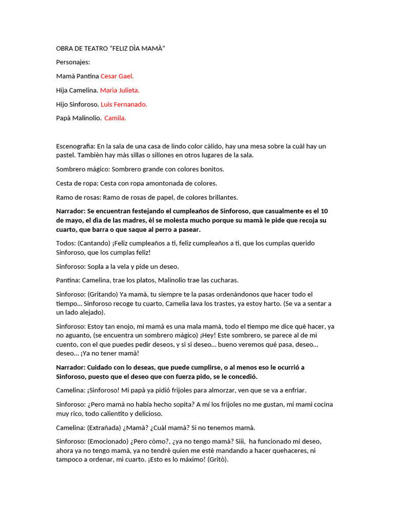 OBRA DE TEATRO Tercera Aventura de Lectura | PDF