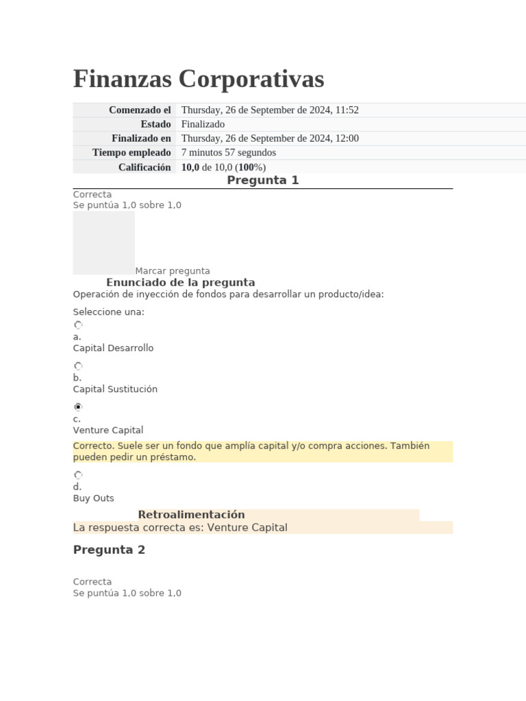 Conceptos Clave en Finanzas Corporativas | PDF | Capital de riesgo ...