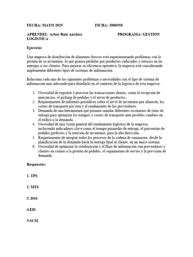 Actividad, Arvey Ruiz | PDF