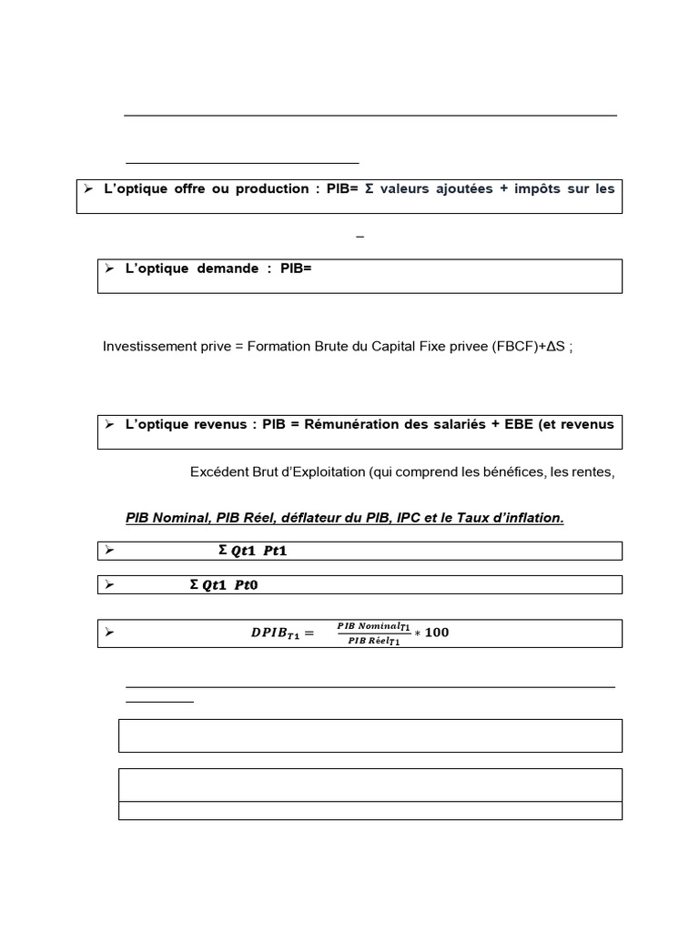 Calcul du PIB et RNB par approches | PDF | Produit intérieur brut ...
