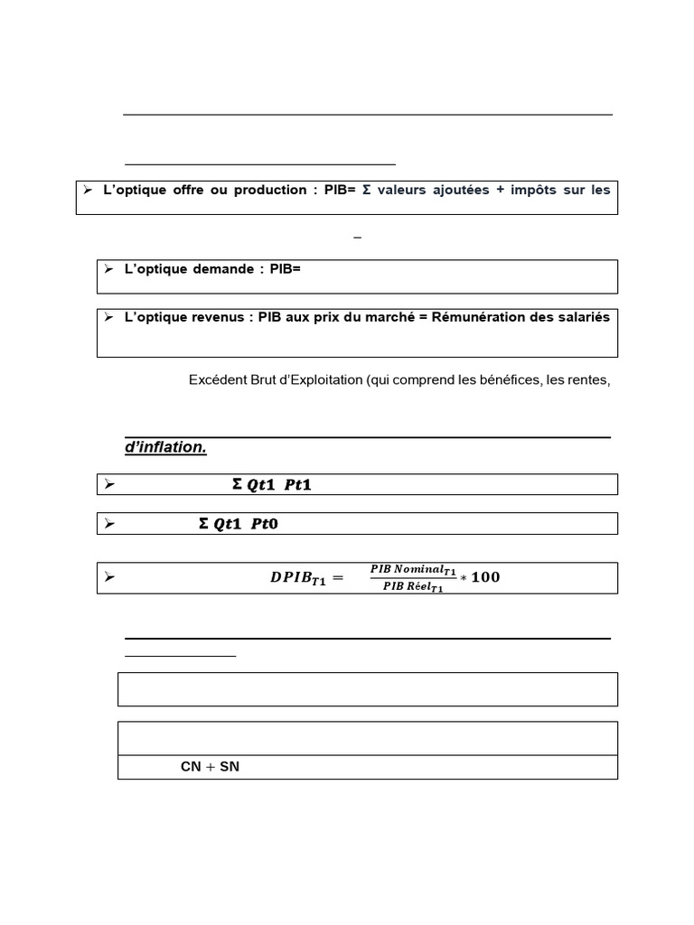 Calcul des Agrégats Économiques et PIB | PDF | Produit intérieur brut ...