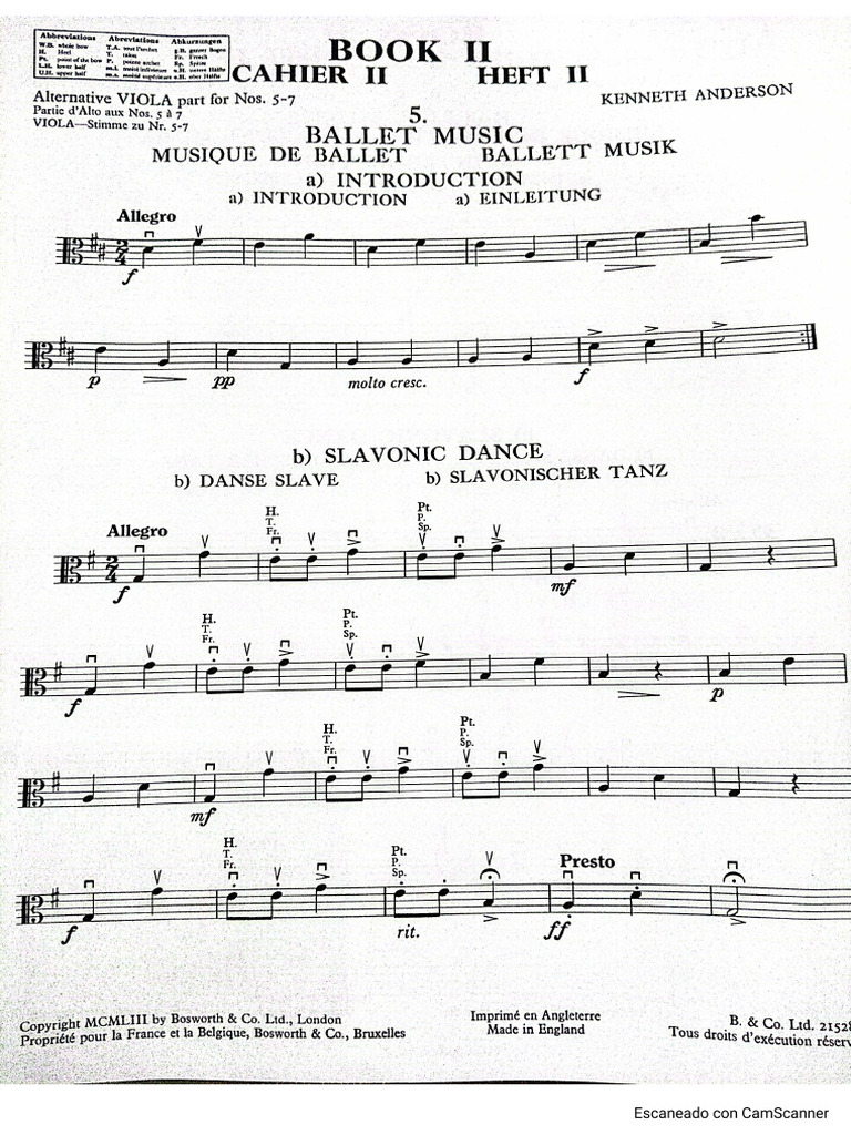 Piezas Fáciles para Viola y Piano. Kenneth Anderson | PDF