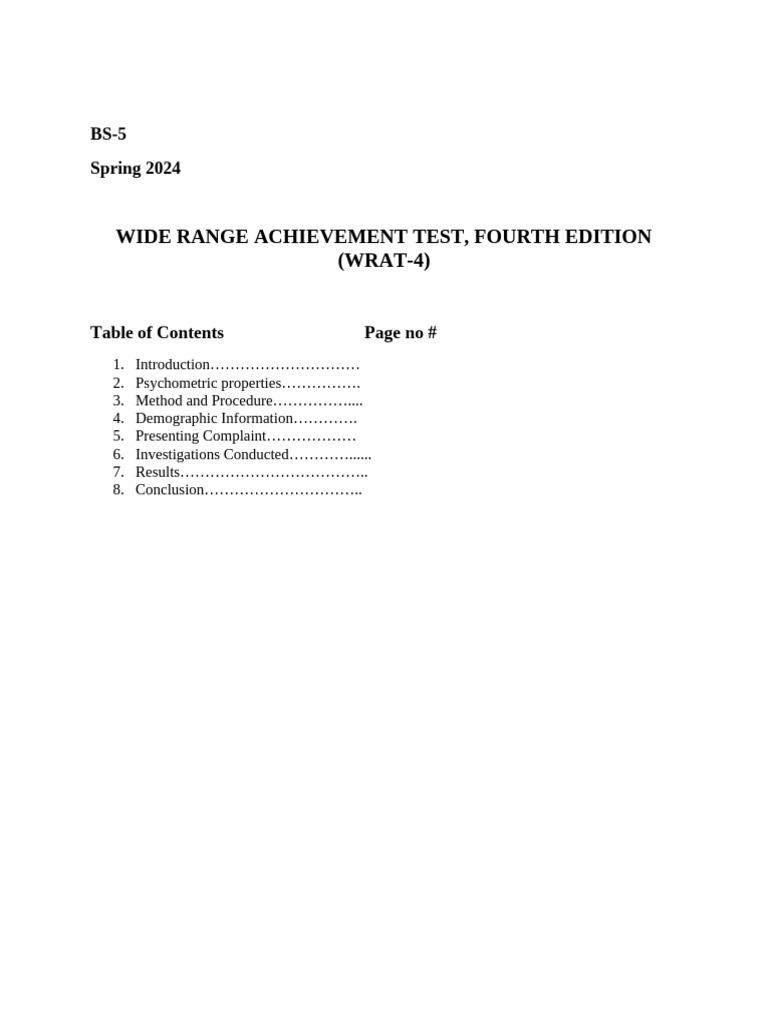 WRAT-4 Overview and Assessment Guide | PDF | Validity (Statistics ...