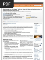 Advanced Authentication in WebSphere Application Server