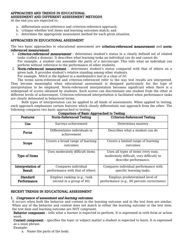 Educational Assessment Methods Explained | PDF | Educational Assessment ...