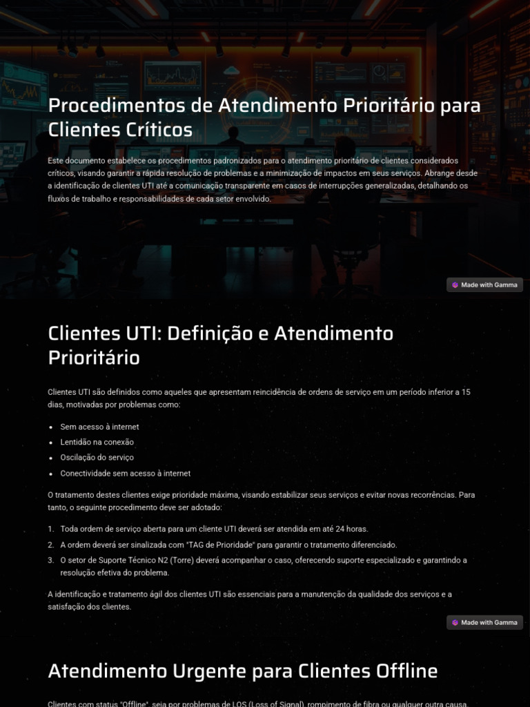 Atendimento Prioritário a Clientes Críticos | PDF | Internet | Acesso à ...