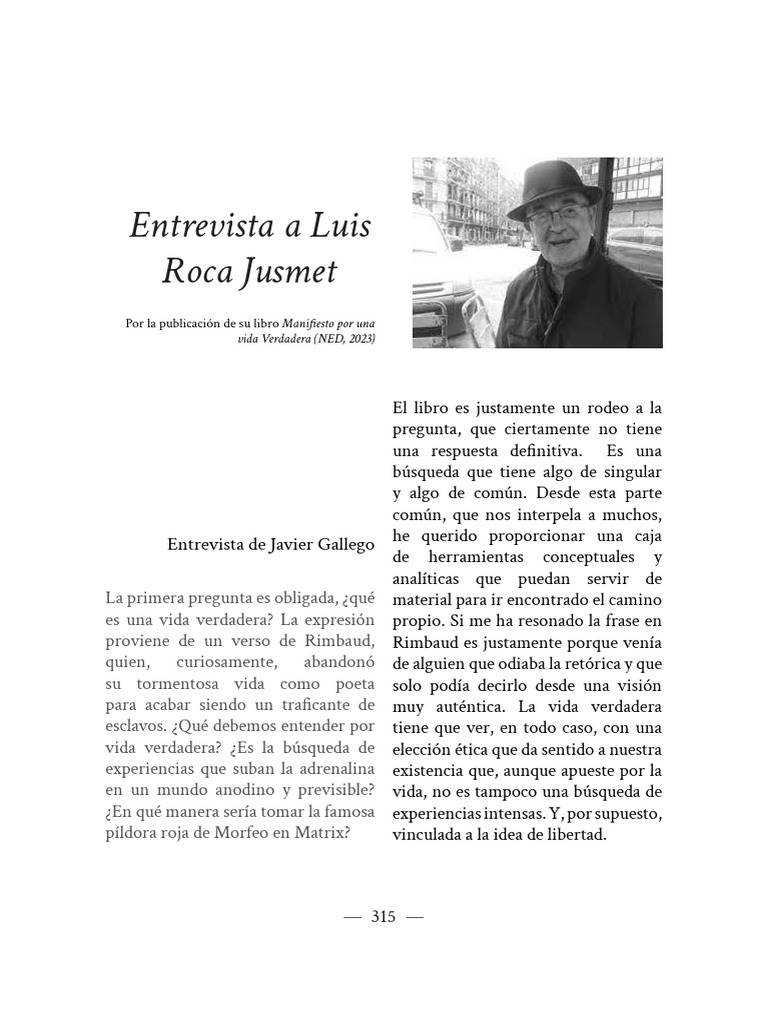 Gallego EntrevistaaLuisJusmet | PDF | Michel Foucault | Jacques Lacan