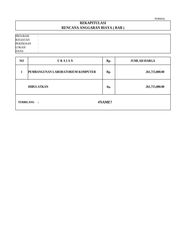 RAB Pembangunan Laboratorium Komputer | PDF