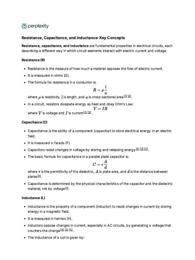 Understanding Resistance, Capacitance, Inductance | PDF | Inductance ...