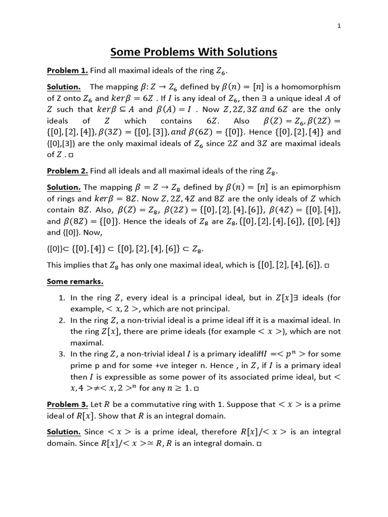SKD - Module 5 - Abstract Algebra-II (Matc 2.3) | PDF | Ring ...