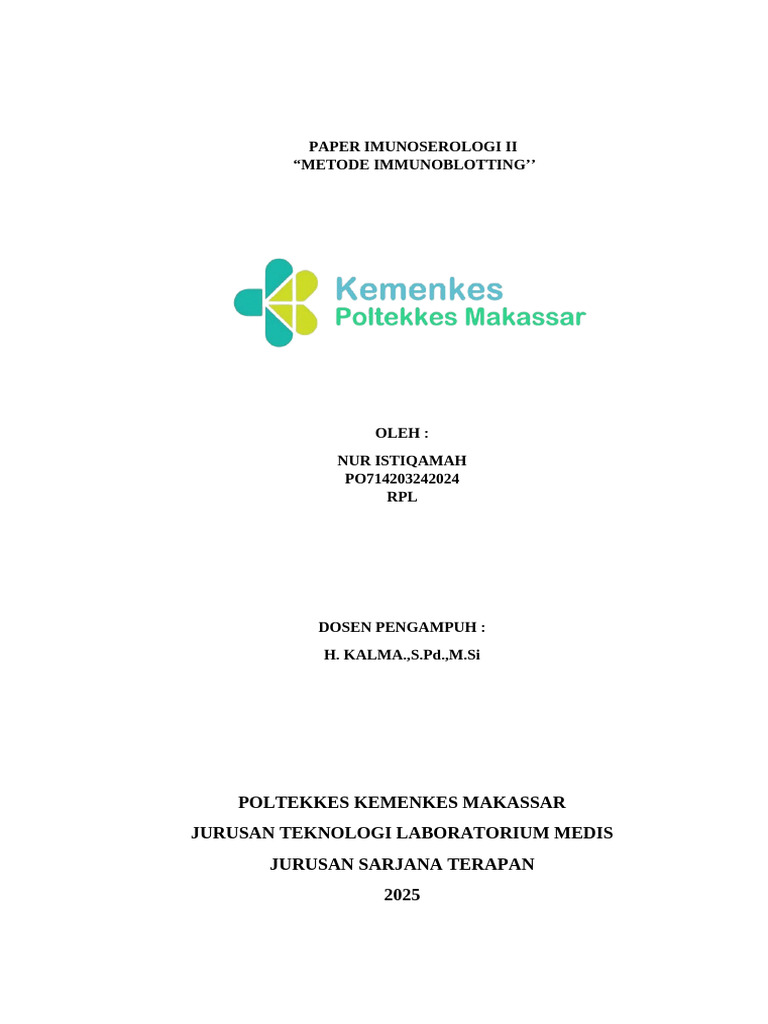 Paper Imun Immunoblotting | PDF