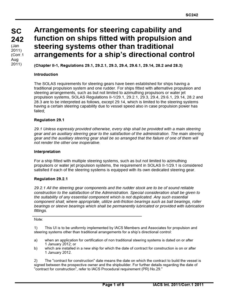 UI SC242 (Corr.1 Aug 2001) - CLN | PDF | Ships | Steering