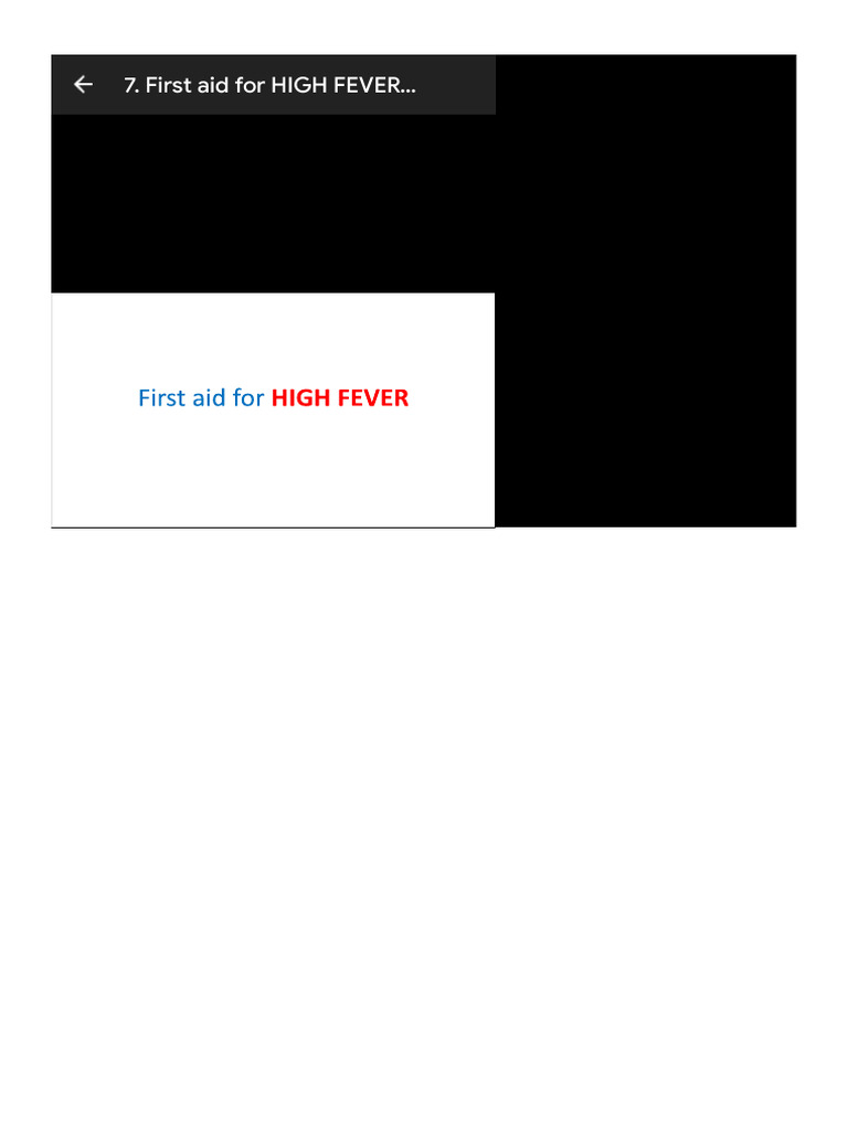 FEVER FIRST AID visual data 6