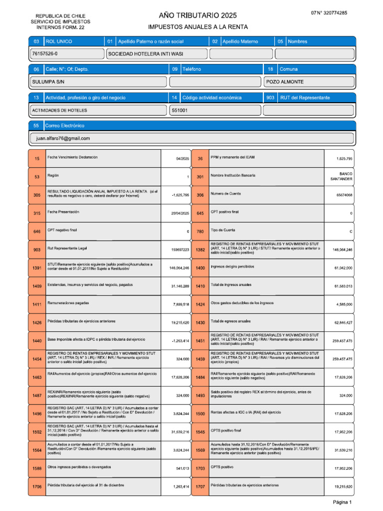 Renta 2025 Inti Wasi | PDF