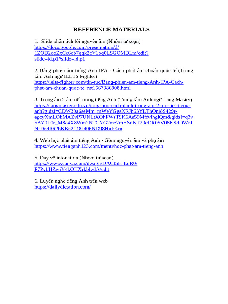 Reference Materials - Group Project | PDF
