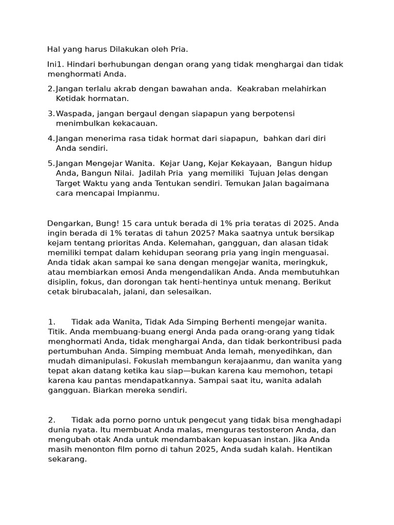 15 Cara Menjadi Pria Sukses 2025 | PDF