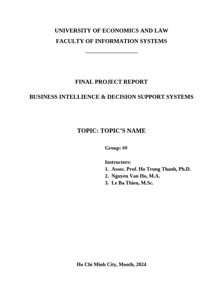 Final Project Template For BI Course | PDF