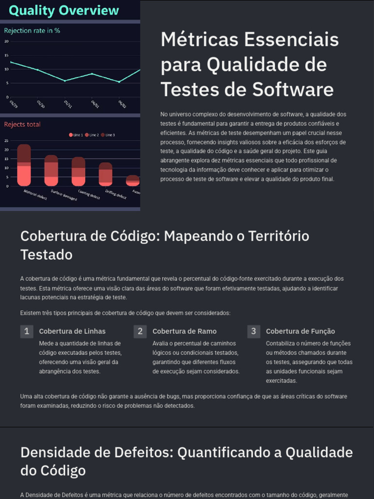 Metricas Essenciais para Qualidade de Testes de Software | PDF | Testes ...