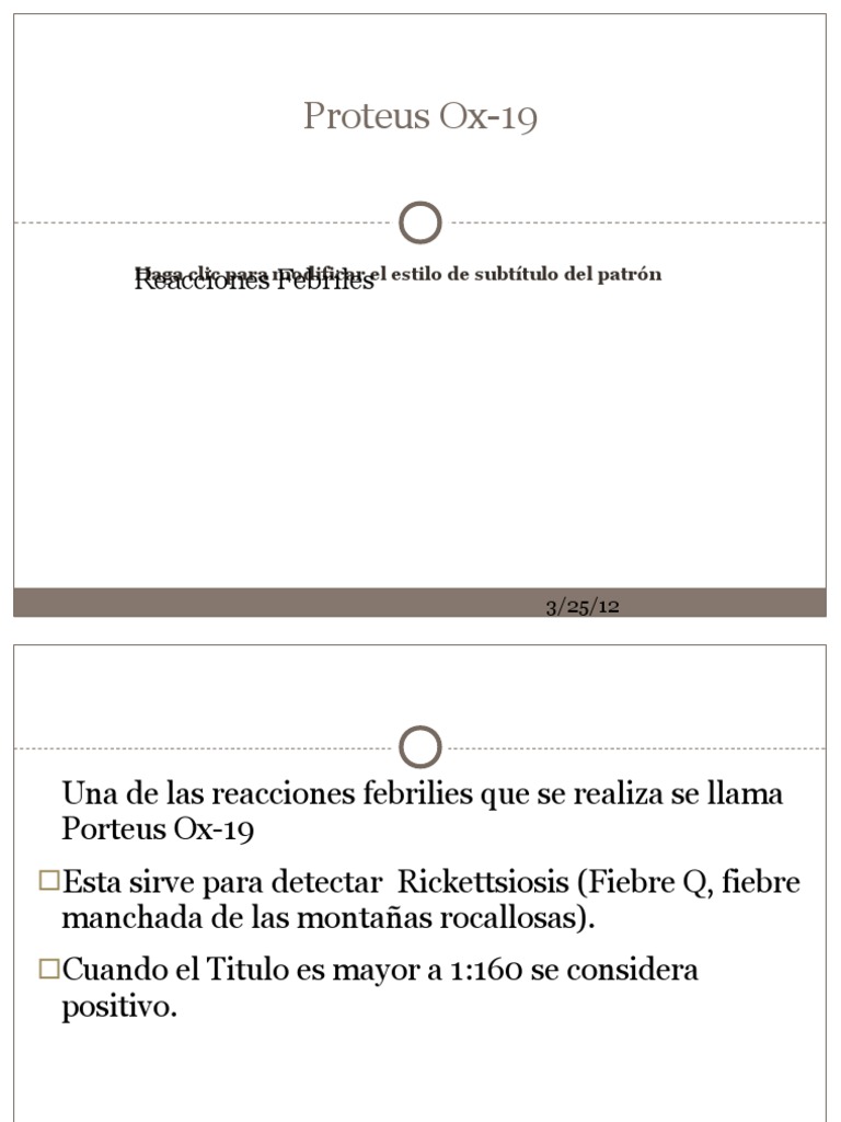 Proteus Ox 19 Salud pública Enfermedades y trastornos