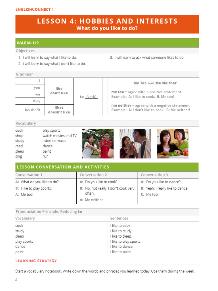 Sesión 06 - Hobbies and Interest | PDF | Cognitive Science | Languages