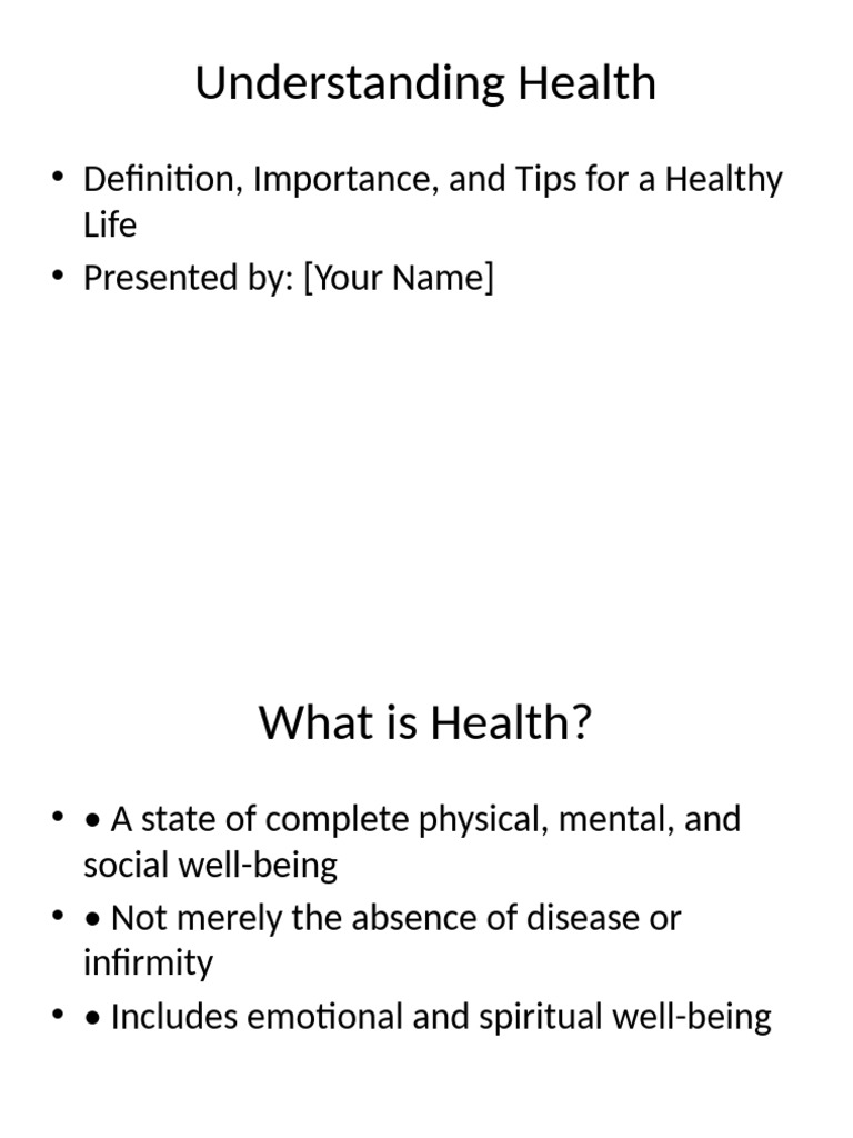 Health Presentation 1 | PDF