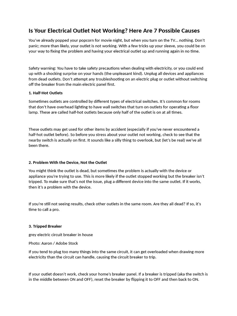 7 Reasons Your Electrical Outlet Fails | PDF | Fuse (Electrical ...