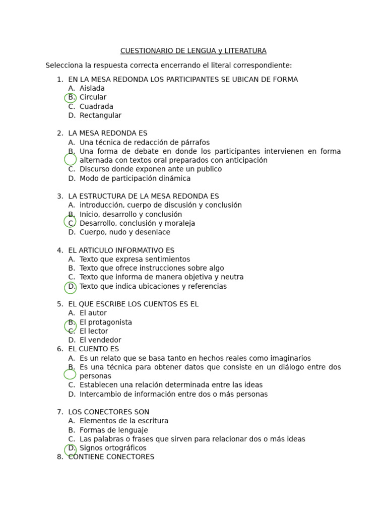 CUESTIONARIO DE LENGUA y LITERATURA 1er Trimestre | PDF | Comunicación ...