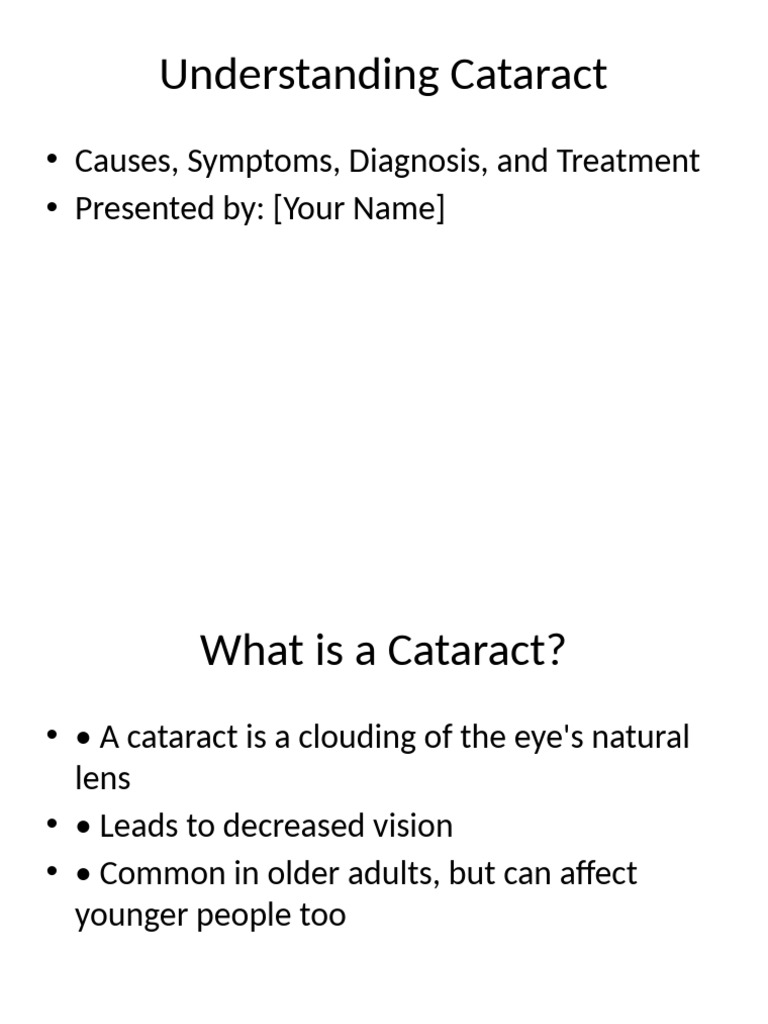 Cataract Presentation 1 Pdf