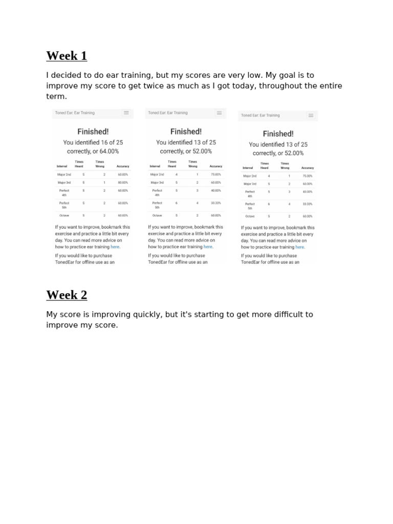 Ear Training Progress Journal | PDF