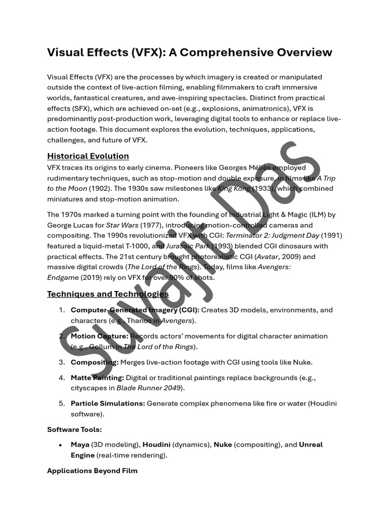 VFX-Visual Effects. .PDG | PDF | Computer Generated Imagery