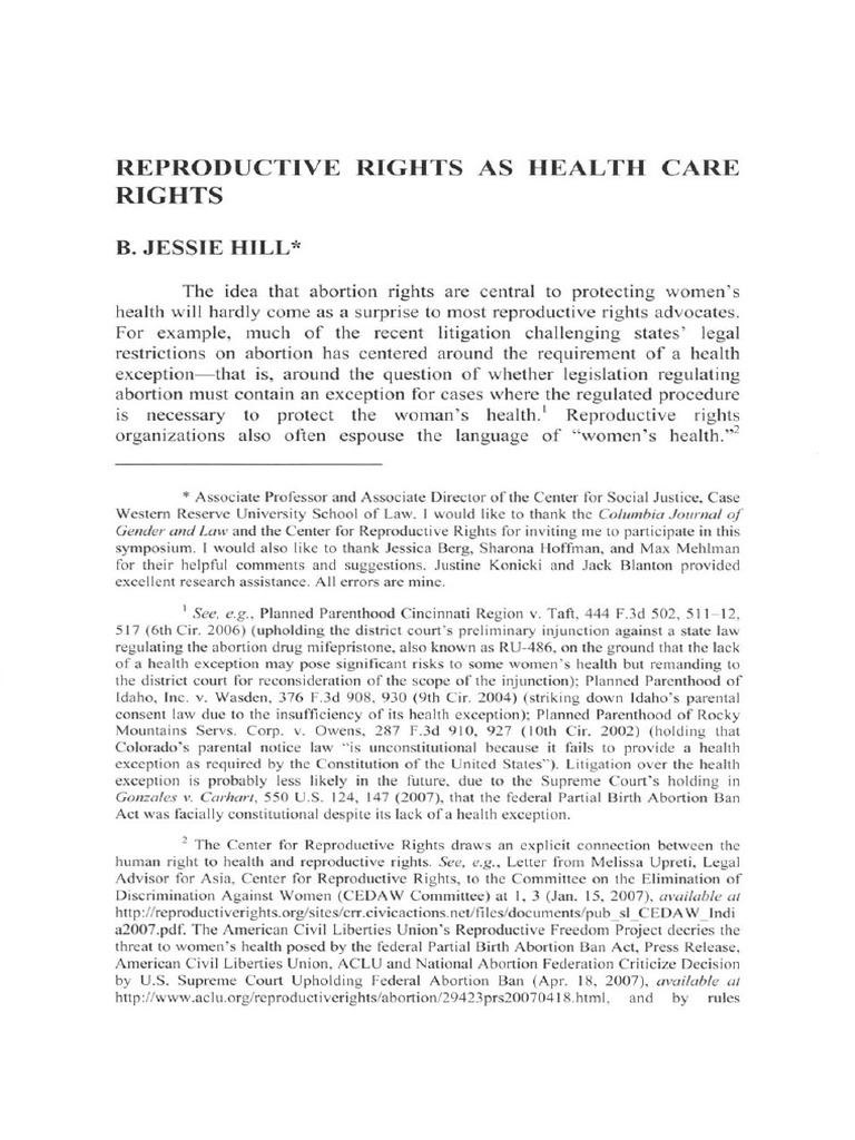Reproductive Rights As Health PDF | PDF
