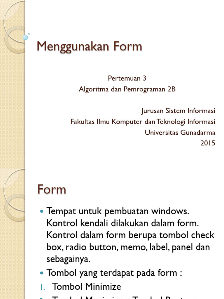 Penggunaan Form dalam Visual Basic | PDF