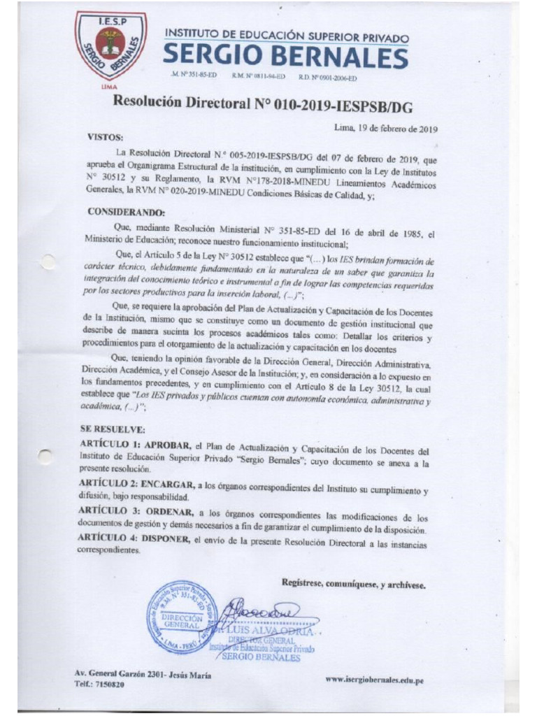 Capacitación Docente 2019 en IES Sergio Bernales | PDF | Enseñando ...