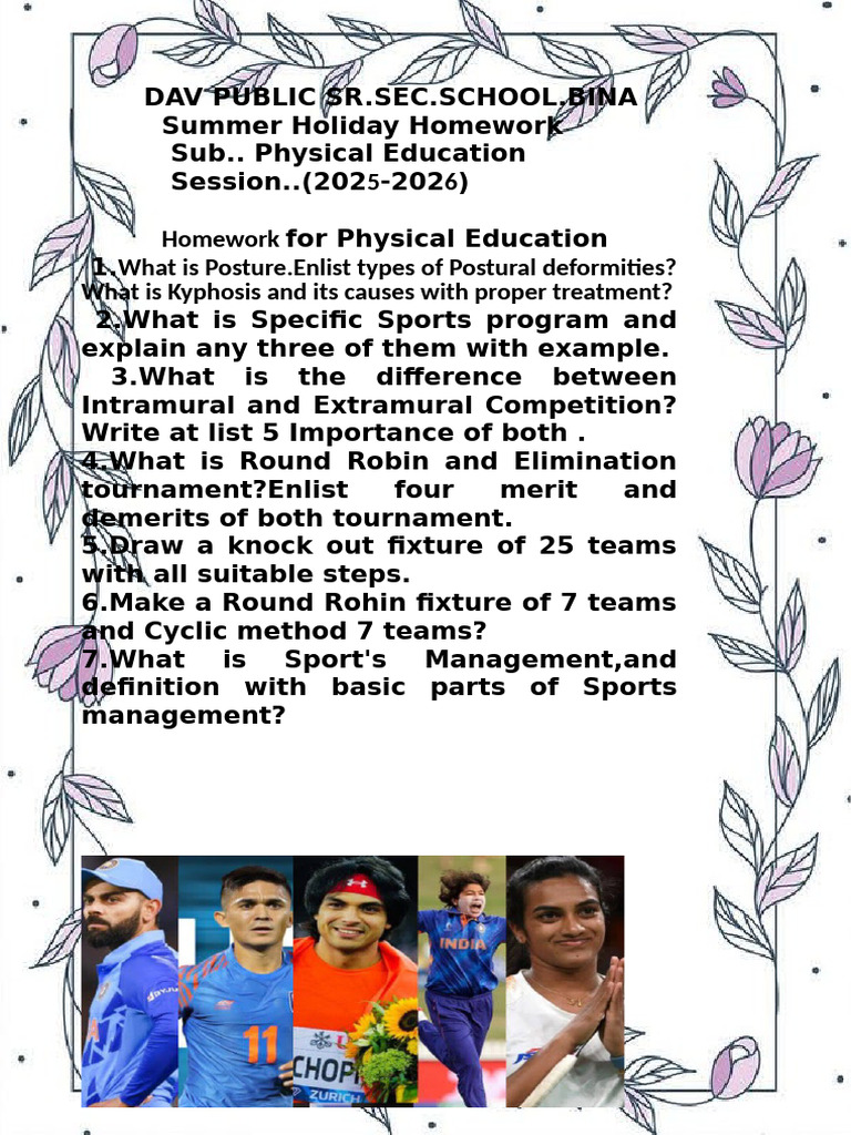 Physical Education Homework | PDF