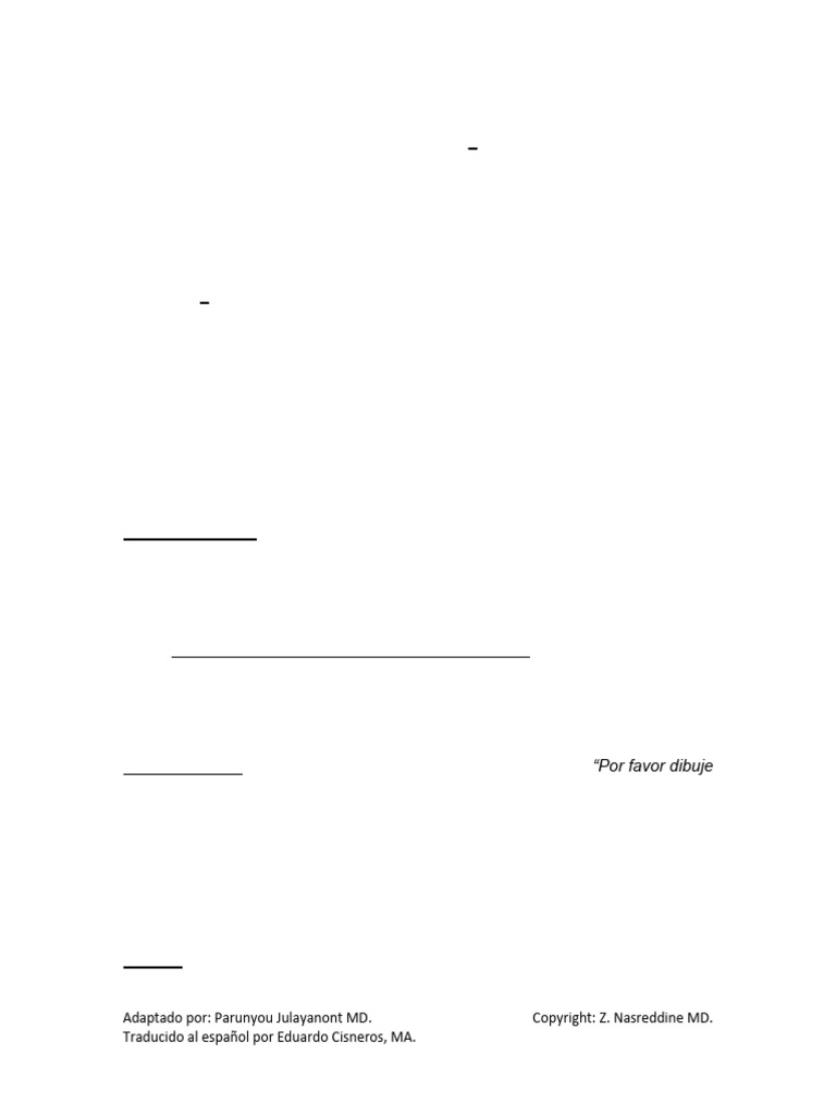 Instrucciones para MOCA-B en Español | PDF | Memoria | Asunto (gramática)