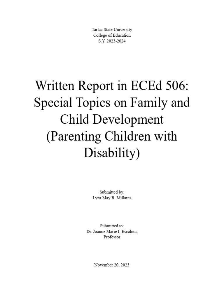 Parenting Strategies for Children with Disabilities | PDF | Parenting ...