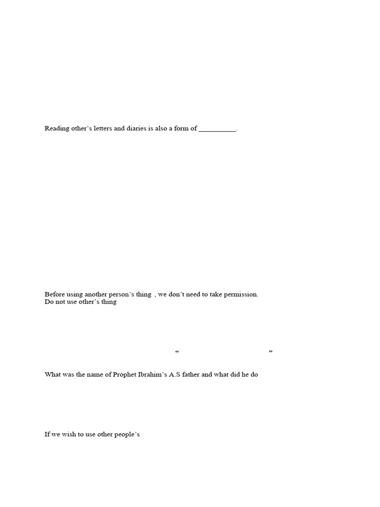 Islamiat Final Term 2nd Practice Worksheet (1) - 250425 - 212825 | PDF ...