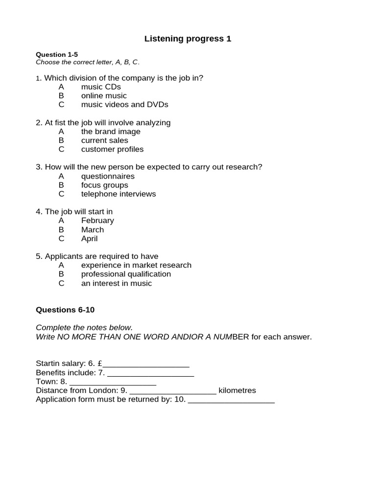 Listening Progress Test and Essay Guide | PDF | Adolescence | Tourism